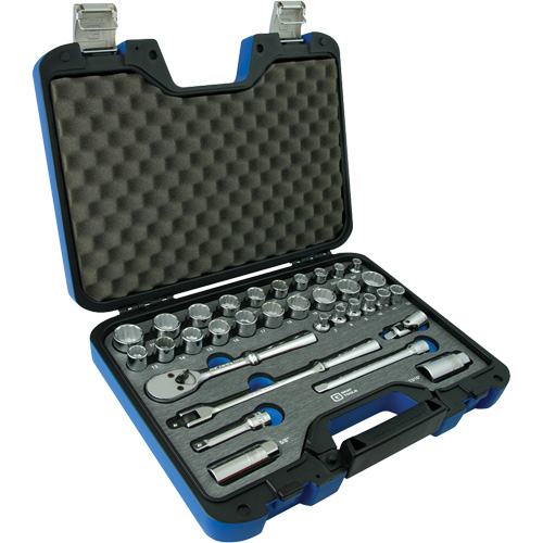 Jeu d'Accessoires pour douilles SAE & m&eacute;triques &agrave; 12 pans, 33 Mcx, Prise de 3/8" Action Paper