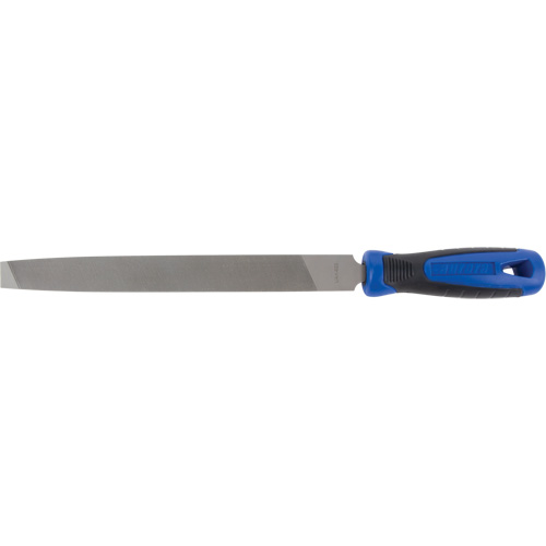 Mill File With Handle, Flat, 6", Bastard Action Paper