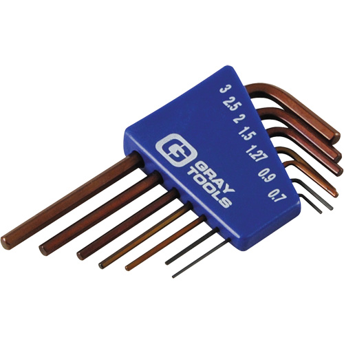 Hex Key Set, 7 Pcs., Metric Action Paper