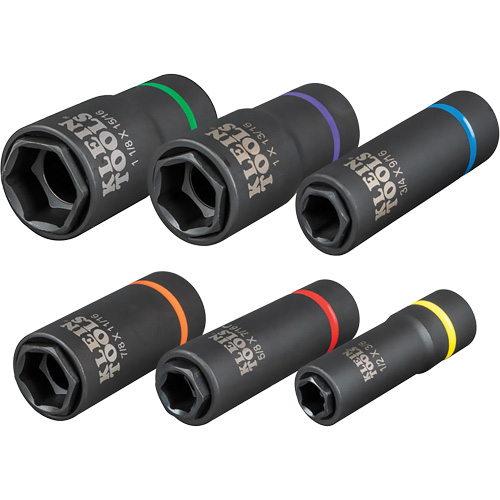 2-in-1 6-Piece Socket Set, 6 Pcs, Impact, Deep Action Paper
