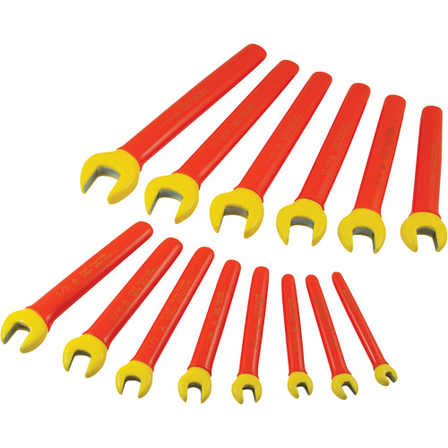 Insulated SAE Open End Wrench Set, 1000 V, 14 Pcs Action Paper