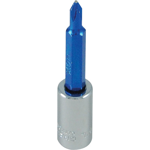 Blue Tip Screwdriver Bit, Phillips, #1, 1/4" Drive Action Paper