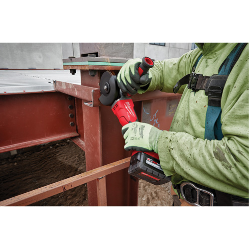 Meuleuse &agrave; frein sans blocage avec interrupteur &agrave; palette plate M18 Fuel, 18 V, Mandrin 5", Lithium-ion Action Paper