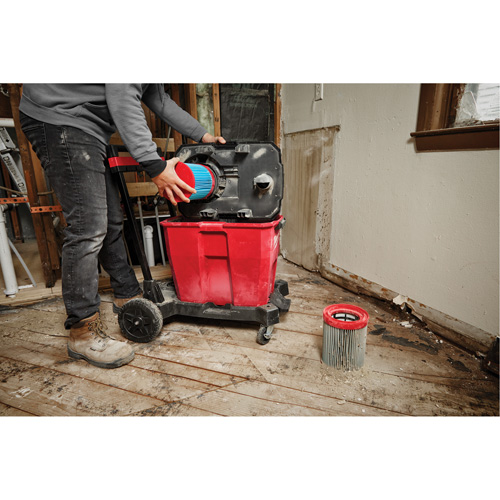 Large Wet/Dry Vacuum High-Efficiency Filter, Cartridge, Fits 12 US gal./9 US gal./6 US Gal. Action Paper