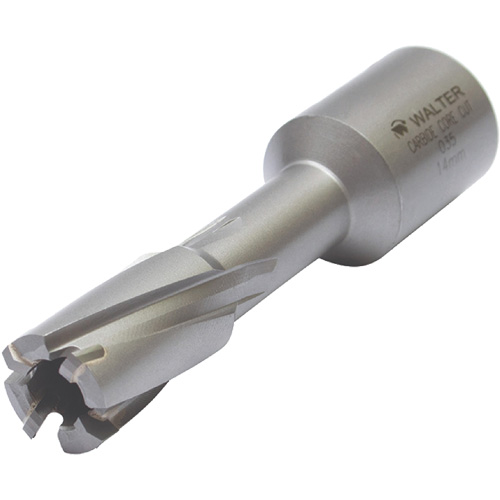 Core Cut Annular Cutter with Weldon Shank, 12 mm Diameter, Carbide, 30 mm Depth of Cut, 3/4" Shank Action Paper