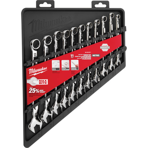 Wrench Set, Combination, 11 Pieces, Metric Action Paper