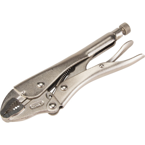 Locking Pliers with Wire Cutter, 7" Length, Curved Jaw Action Paper