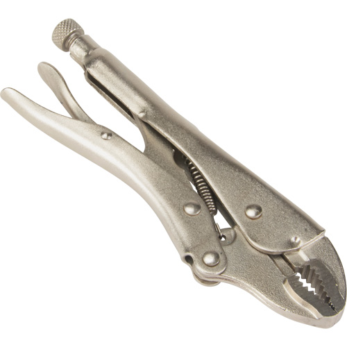 Locking Pliers with Wire Cutter, 7" Length, Curved Jaw Action Paper