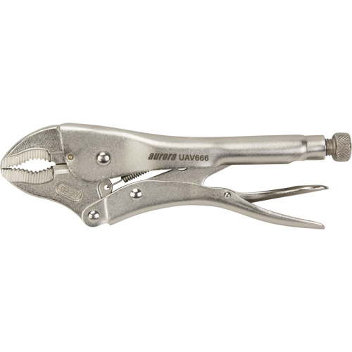 Locking Pliers with Wire Cutter, 10" Length, Curved Jaw Action Paper