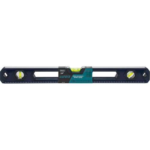 High-Accuracy Level, Box, 2' L, Aluminum, 3, Non-Magnetic Action Paper