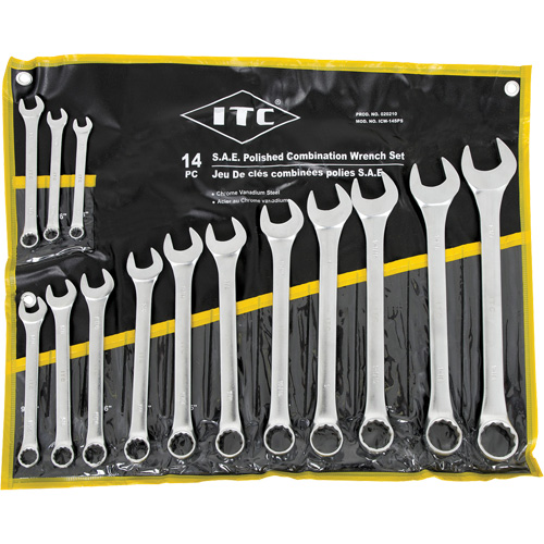 ICW-14PS Polished Wrench Set, Combination, 14 Pieces, Imperial Action Paper
