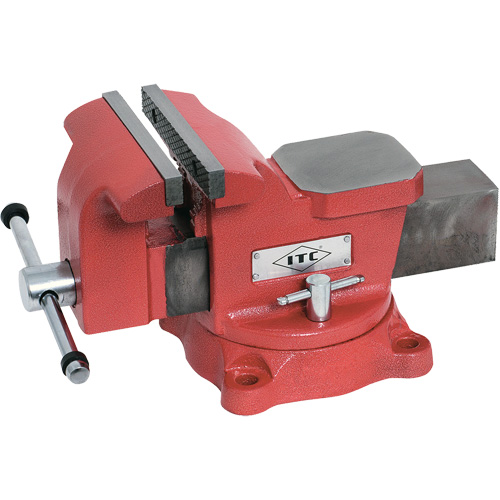 Swivel Base Mechanic's Vise, 6" Jaw Width, 3" Throat Depth Action Paper