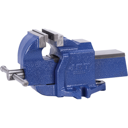 Heavy-Duty British Pattern Bench Vise, 8" Jaw Width, 4" Throat Depth Action Paper