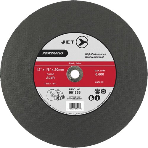 A24R PowerPlus Cut-Off Wheel, 14" x 1/8", 20 mm Arbor, Type 1, 5500 RPM Action Paper