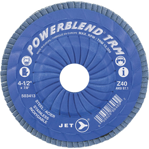PowerBlend Trimmable Flap Disc, 5" x 7/8", Type 29, Z40 Grit, Zirconia Alumina Action Paper