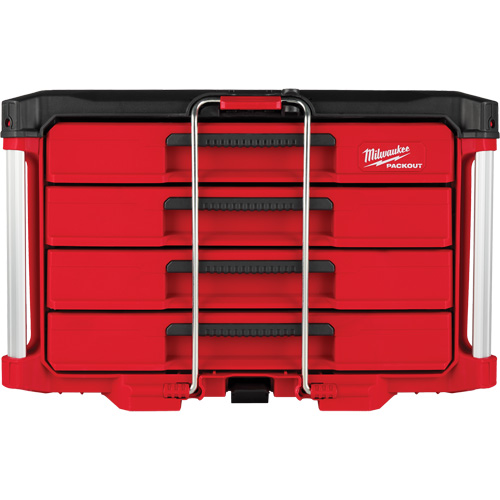 PackOut 4-Drawer Tool Box, 16-3/10" x 22-1/5" x 14-3/10", Red Action Paper