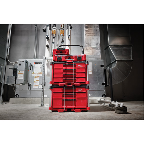 PackOut 4-Drawer Tool Box, 16-3/10" x 22-1/5" x 14-3/10", Red Action Paper