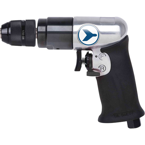 AD38VSR Perceuse pneumatique &agrave; vitesse variable, 6 pi³/min, 1/4" NPT, 3/8" mandrin, Sans cl&eacute; Action Paper