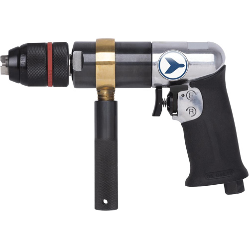 AD12VSR Perceuse pneumatique &agrave; vitesse variable, 6 pi³/min, 1/4" NPT, 1/2" mandrin, Sans cl&eacute; Action Paper