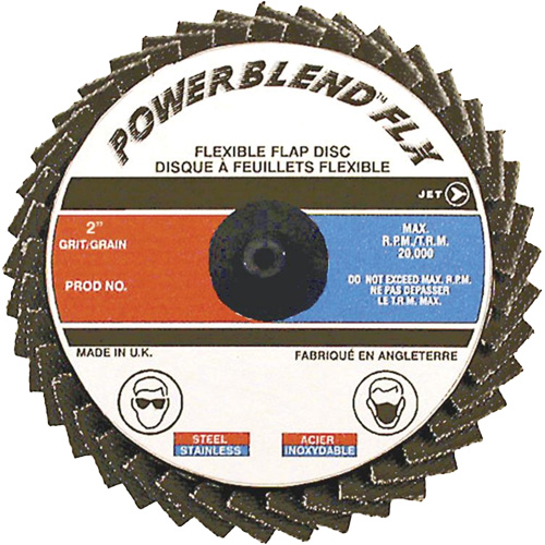 Disques &agrave; lamelles flexibles — pour acier/acier inoxydable/aluminium, 3" x Type R, Grain Z80, Alumine de zirconium Action Paper