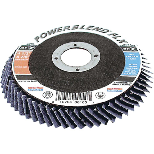 Disques &agrave; lamelles haute performance PowerBlend FLX, 4-1/2" x Type 27, Grain Z120, Zirconium Action Paper