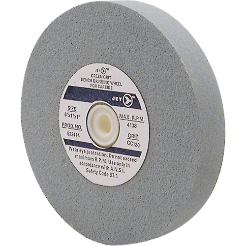 GC675M Bench Grinding Wheels, 6" x 3/4", 1" Arbor, Silicon Carbide Action Paper
