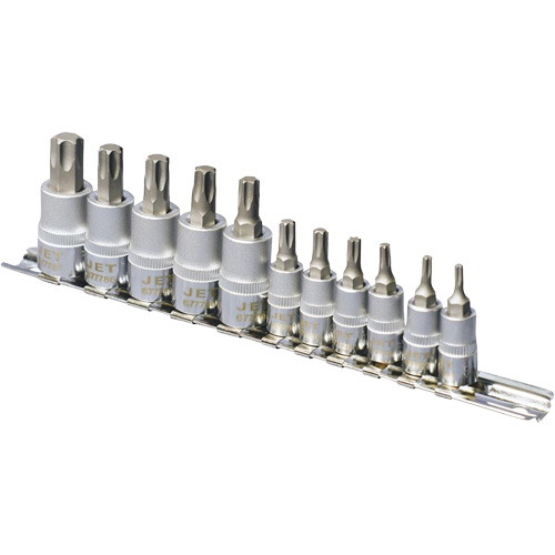 SS1438-11T Jeu de douilles chrom&eacute;es, Torx, Prise 1/4"/3/8", 10 mr Action Paper