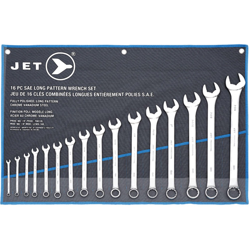 LCWS-16S Long Pattern Combination Wrench Sets, Combination, 16 Pieces, Imperial Action Paper
