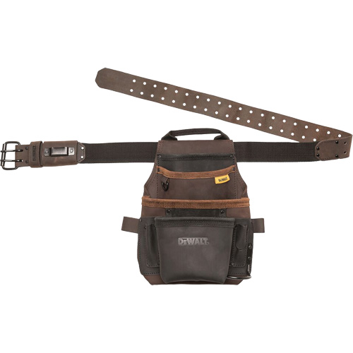 Tool Pouch & Belt, Multiple Tool Holder, Leather, 12 Pockets Action Paper