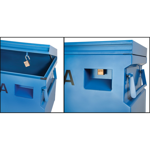 Jobsite Tool Box, 60" x 24" x 27-1/2", Steel, Blue Action Paper