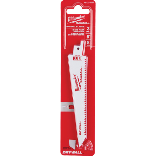 8 TPI Drywall Sawzall Blades Action Paper