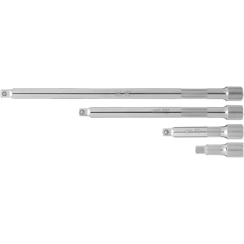 Drive Extension Set, 1/2" Drive, Chrome Finish, 4 Pcs Action Paper