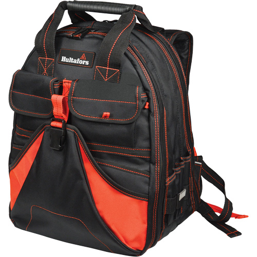 Deluxe Tool Backpack, Black/Red, Ballistic/Polyester Action Paper