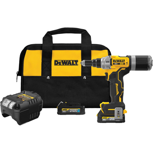 XR&reg; Brushless Cordless 1/4" Rivet Tool Kit with POWERSTACK Action Paper