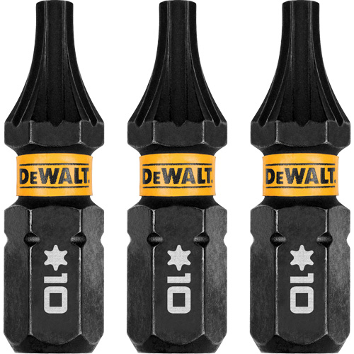 3-Piece FLEXTORQ&reg; Impact Screwdriving Bits, Torx, T-10, 1/4" Drive Action Paper