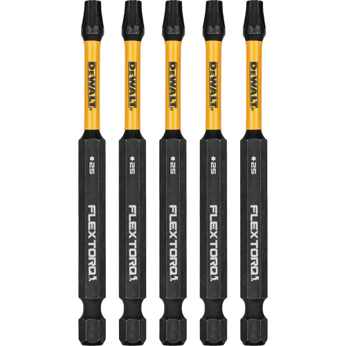 Forets pour tournevis &agrave; chocs FLEXTORQ 5 mcx, Torx, T-25, Prise 1/4" Action Paper