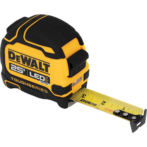 TOUGHSERIES LED Lighted Tape Measure, 25' Action Paper