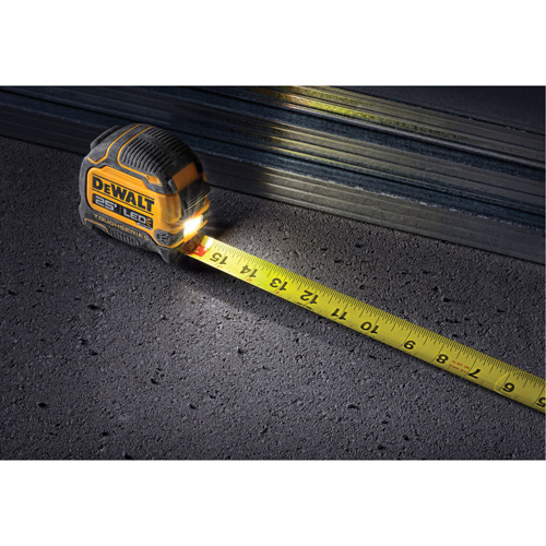 TOUGHSERIES LED Lighted Tape Measure, 25' Action Paper