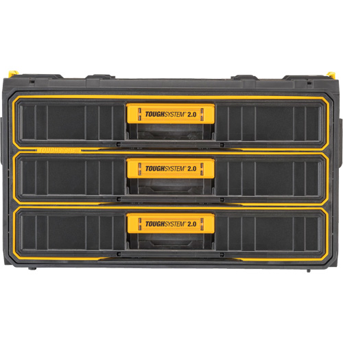 Unit&eacute; &agrave; trois tiroirs ToughSystem 2.0, 21-4/5" x 12-3/10" x 12-3/5", Noir/Jaune Action Paper