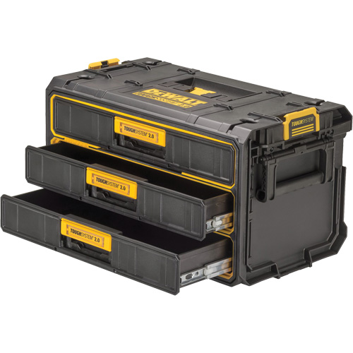Unit&eacute; &agrave; trois tiroirs ToughSystem 2.0, 21-4/5" x 12-3/10" x 12-3/5", Noir/Jaune Action Paper