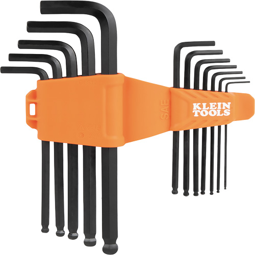 L-Style Ball-End Hex Key Wrench Set, 12 Pcs., Imperial Action Paper