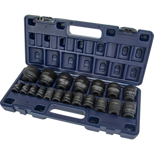SAE Socket Set, 19 Pcs, Impact, 1/2" Drive Size Action Paper