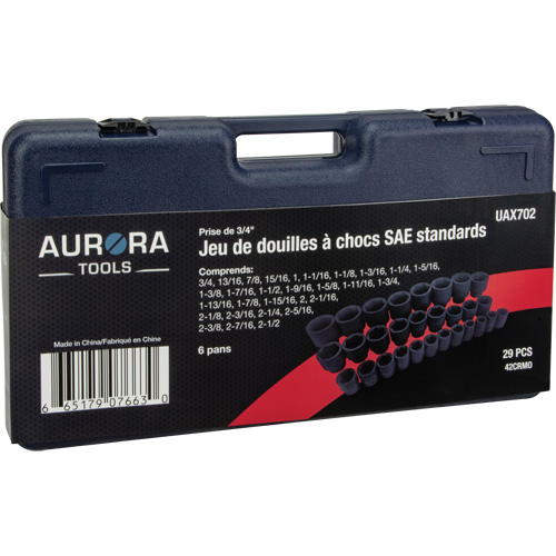 SAE Socket Set, 29 Pcs, Impact, 3/4" Drive Size Action Paper