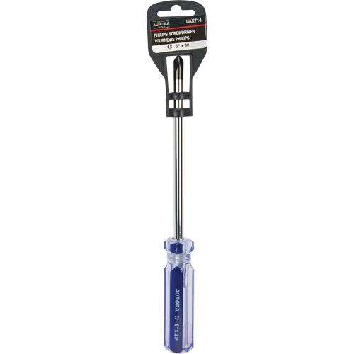 Blue Transparent Striped Philips Screwdriver, #3, Plastic Handle Action Paper