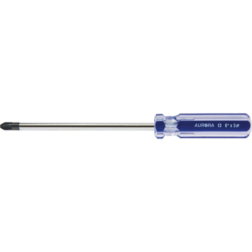Blue Transparent Striped Philips Screwdriver, #3, Plastic Handle Action Paper