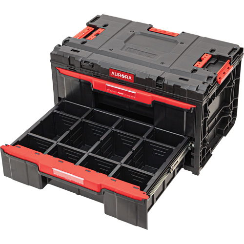 Arx&reg; 2-Drawer Toolbox, 23-1/10" x 15" x 13-2/5", Black Action Paper