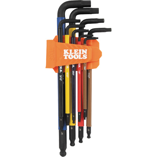 Colour-Coded Extra-Long L Style Hex Key Caddy Set, 9 Pcs., Imperial Action Paper