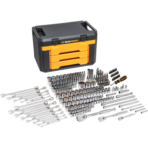 12-Point Mechanics Tool Set in 3 Drawer Storage Box Action Paper