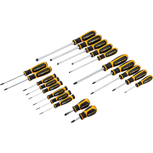 Jeu de tournevis bimat&eacute;riau &agrave; fente, Phillips, Torx, 20 mcx. Action Paper