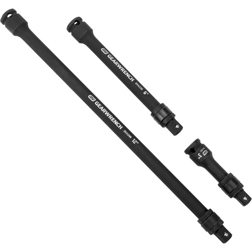 3-Piece Impact Locking Extension Set, 3/8" Drive, Manganese Phosphate Finish, 3 Pcs Action Paper